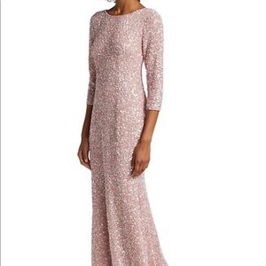 Stunning Theia nude/tan sequin gown